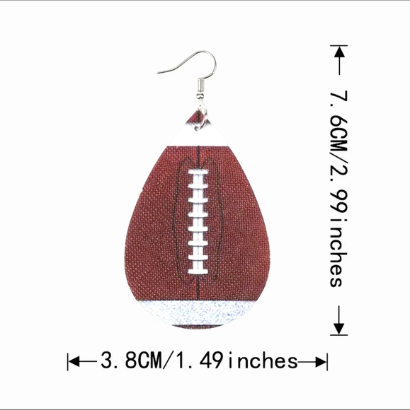 A Just-Jen Fav!!💖 2 Pairs of Women's Leather Game Day Football Earrings!!🏈💖 - Picture 9 of 16